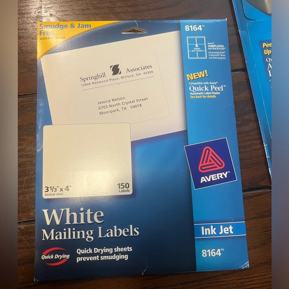 Avery 8164 White Mailing Labels